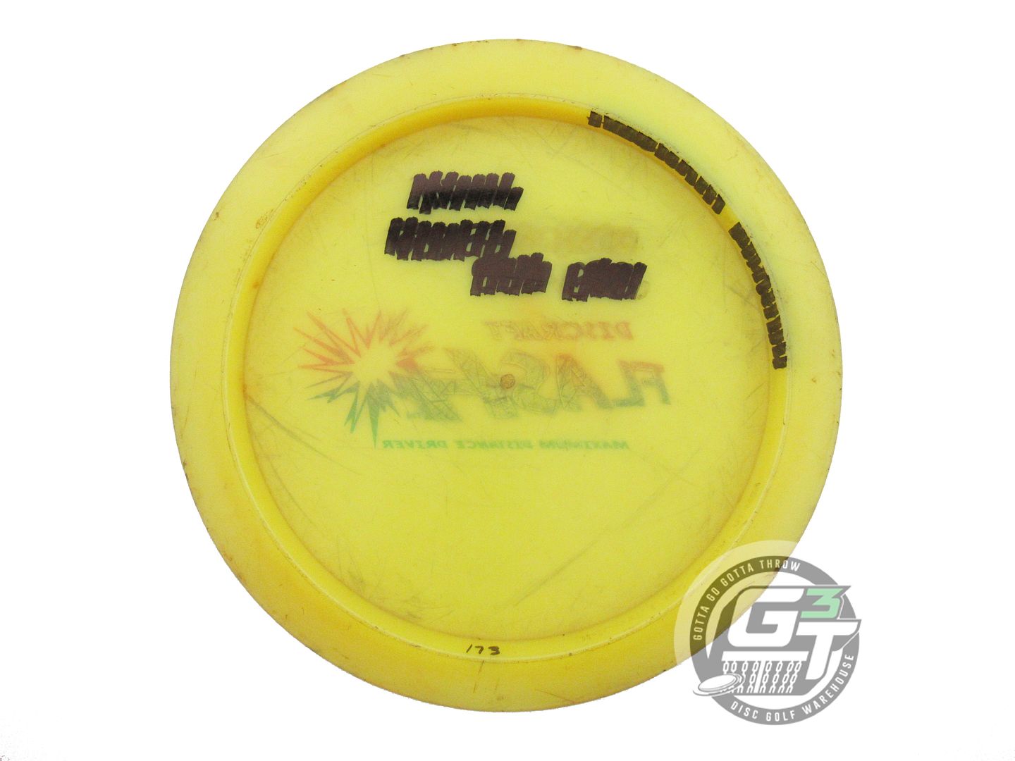 USED Discraft Elite Z Flash 173g Yellow Rainbow Foil Distance Driver Golf Disc