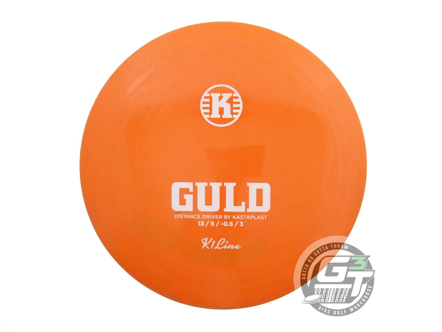 USED Kastaplast K1 Guld 175g Orange White Stamp Distance Driver Golf Disc