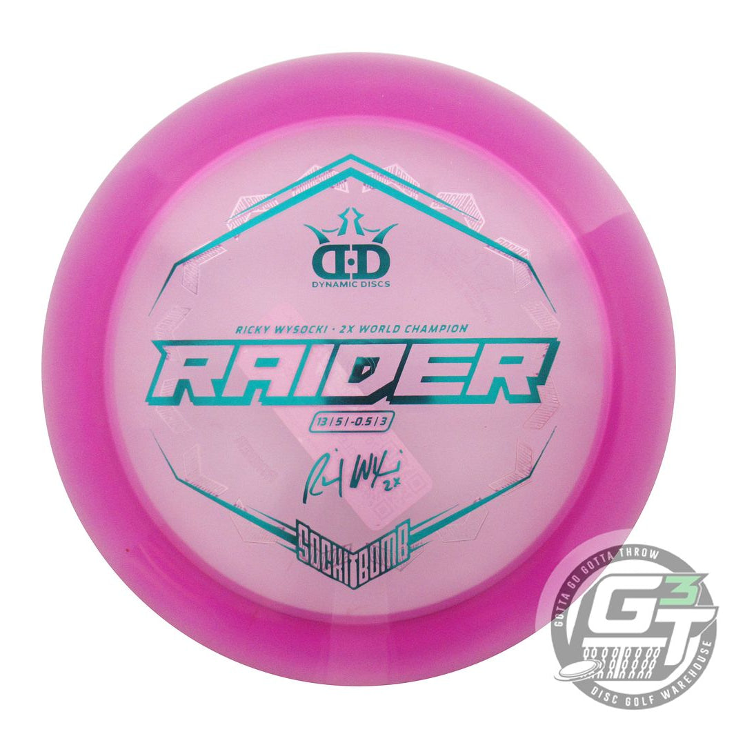 Dynamic Discs Limited Edition Ricky Wysocki Sockibomb Bottom Stamp Lucid Ice Raider Distance Driver Golf Disc (Individually Listed)
