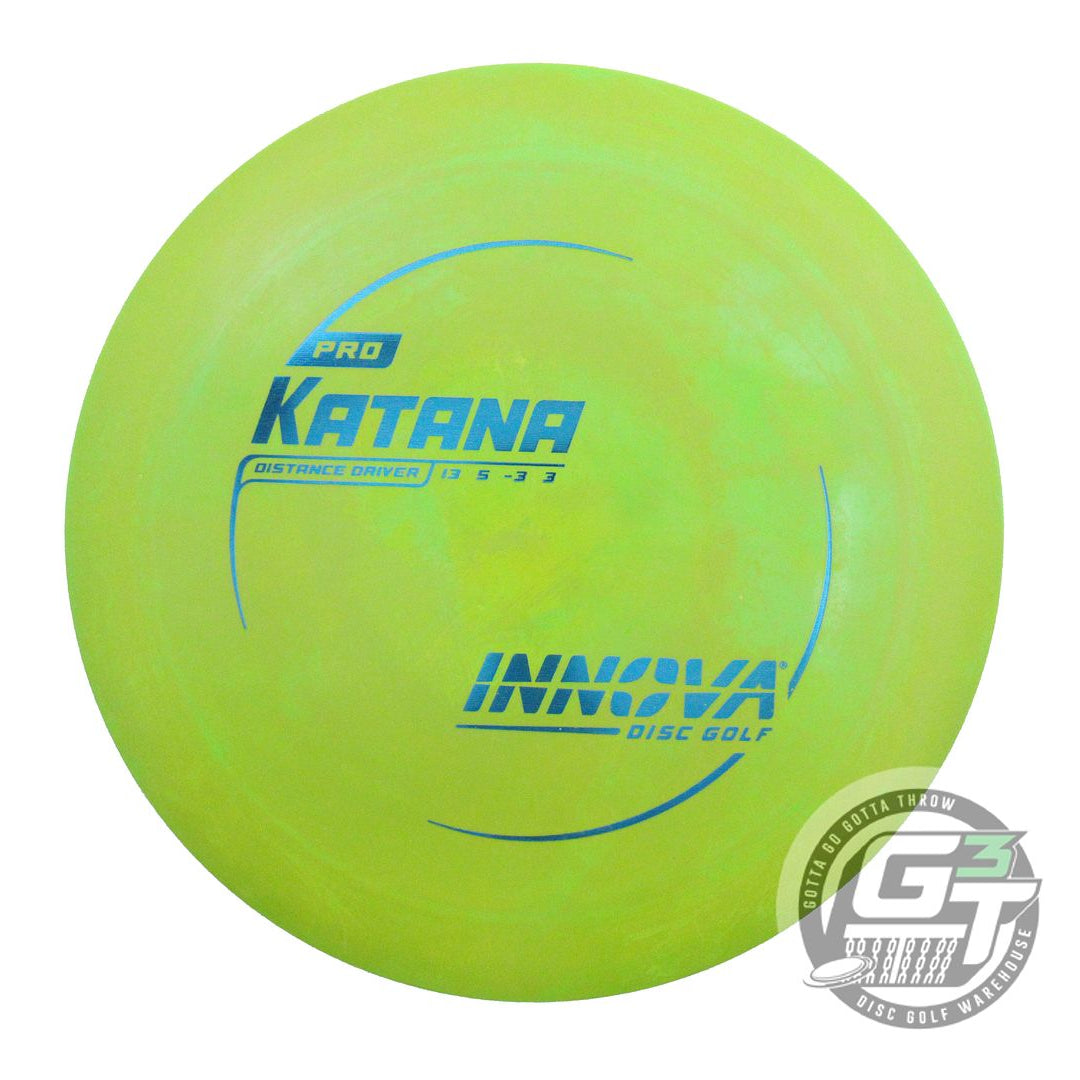 USED Innova Pro Katana 165g Lime Blue Foil Distance Driver Golf Disc