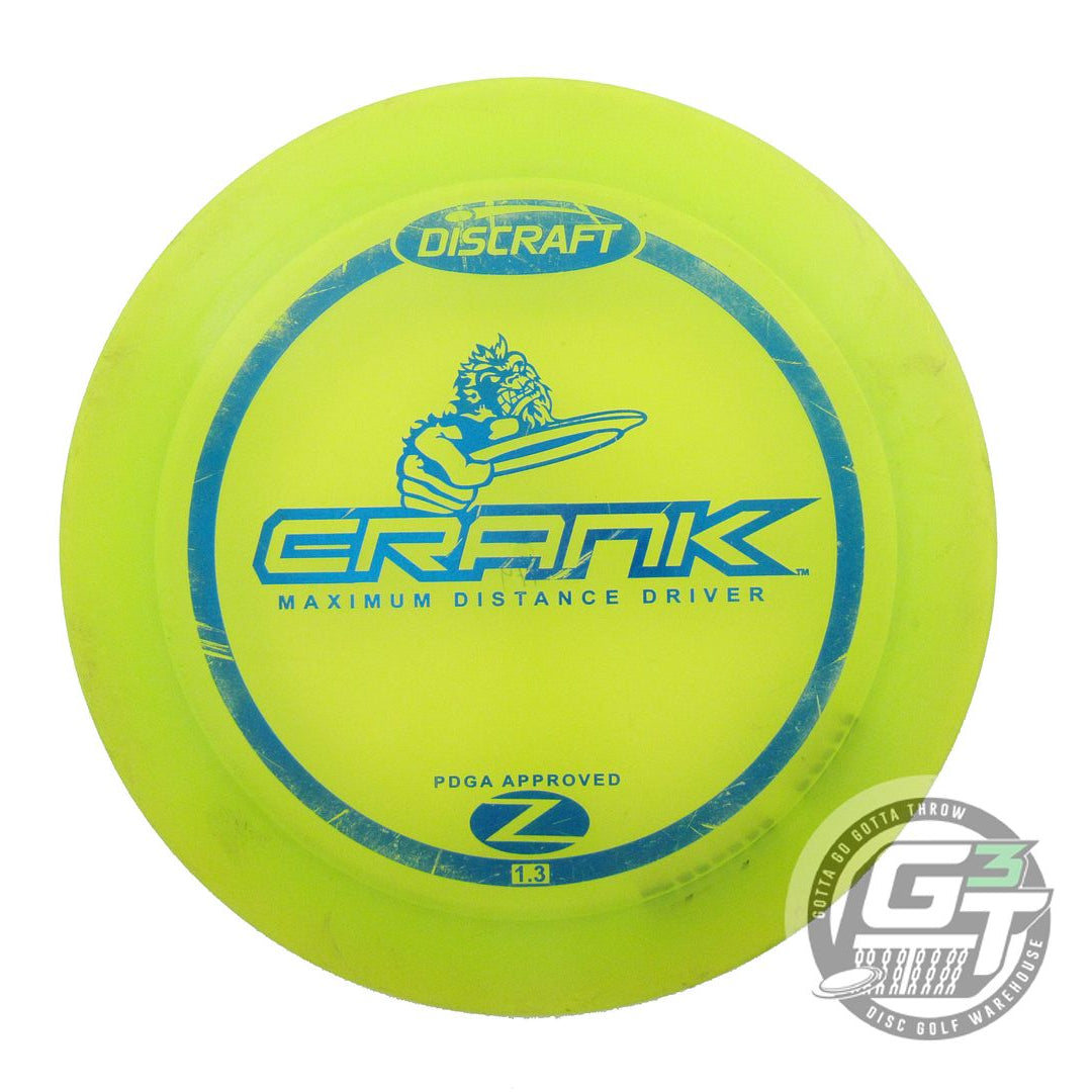 USED Discraft Z Crank 174g Yellow Blue Foil PFN Distance Driver Golf Disc