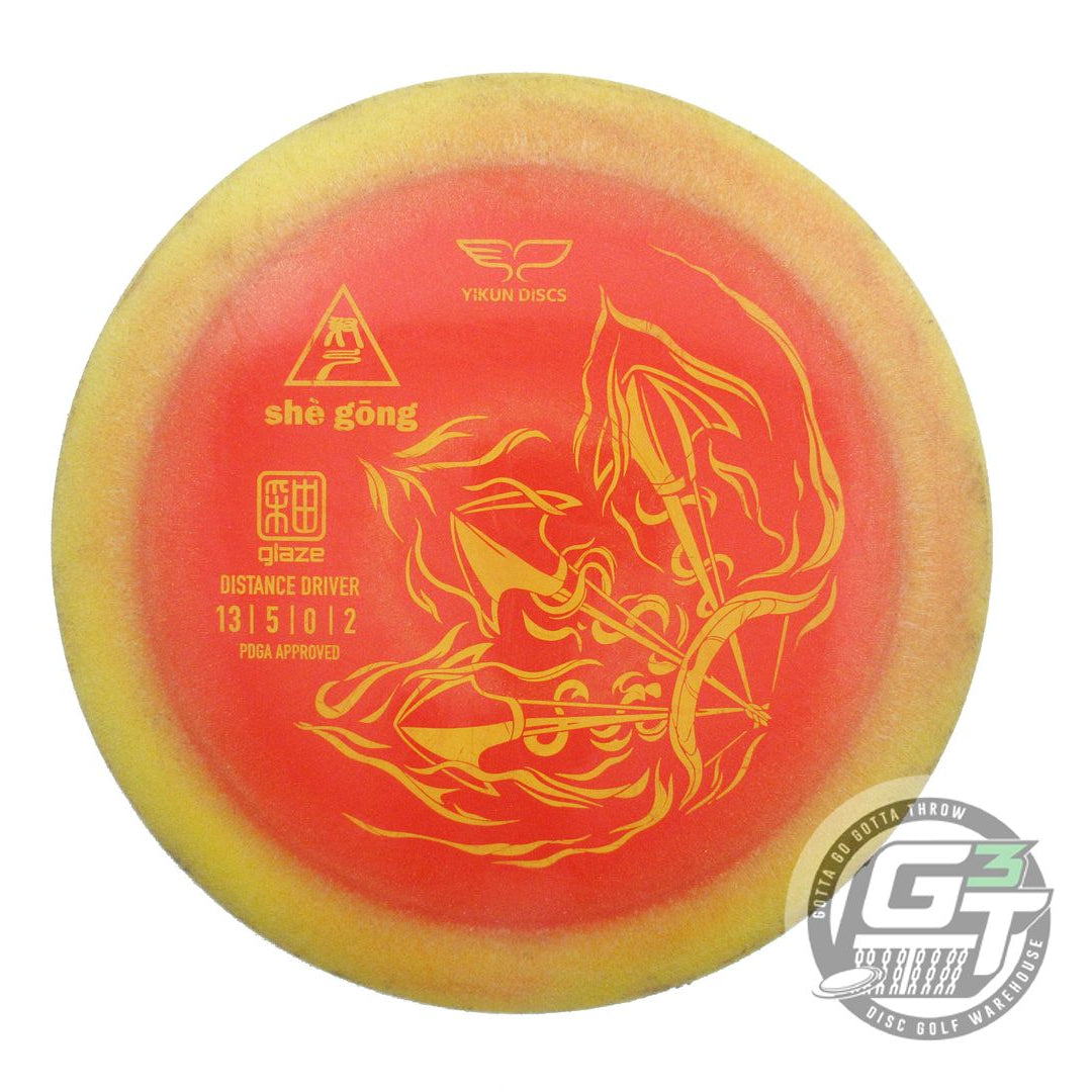 USED Yikun Disc Golf Glaze She Gong 174g Orange-Red Distance Driver Golf Disc