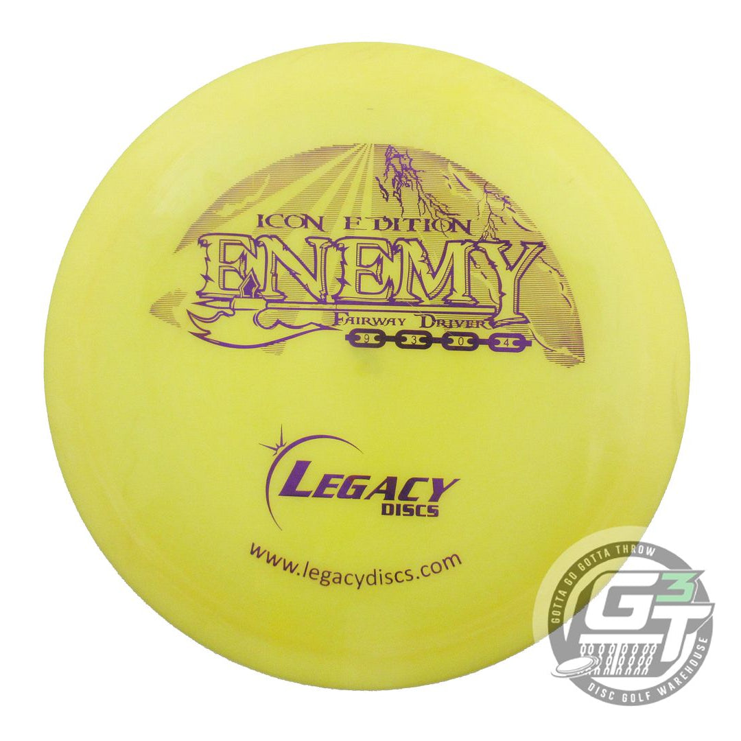 USED Legacy Discs Icon Enemy 172g Yellow Purple Foil Fairway Driver Golf Disc
