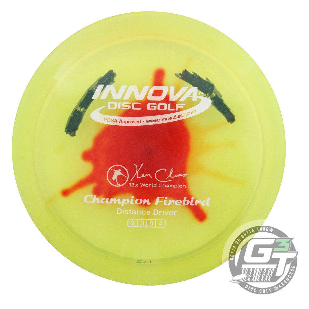 USED Innova I-DYE Champion Firebird 175g Yellow Burst Distance Driver Golf Disc