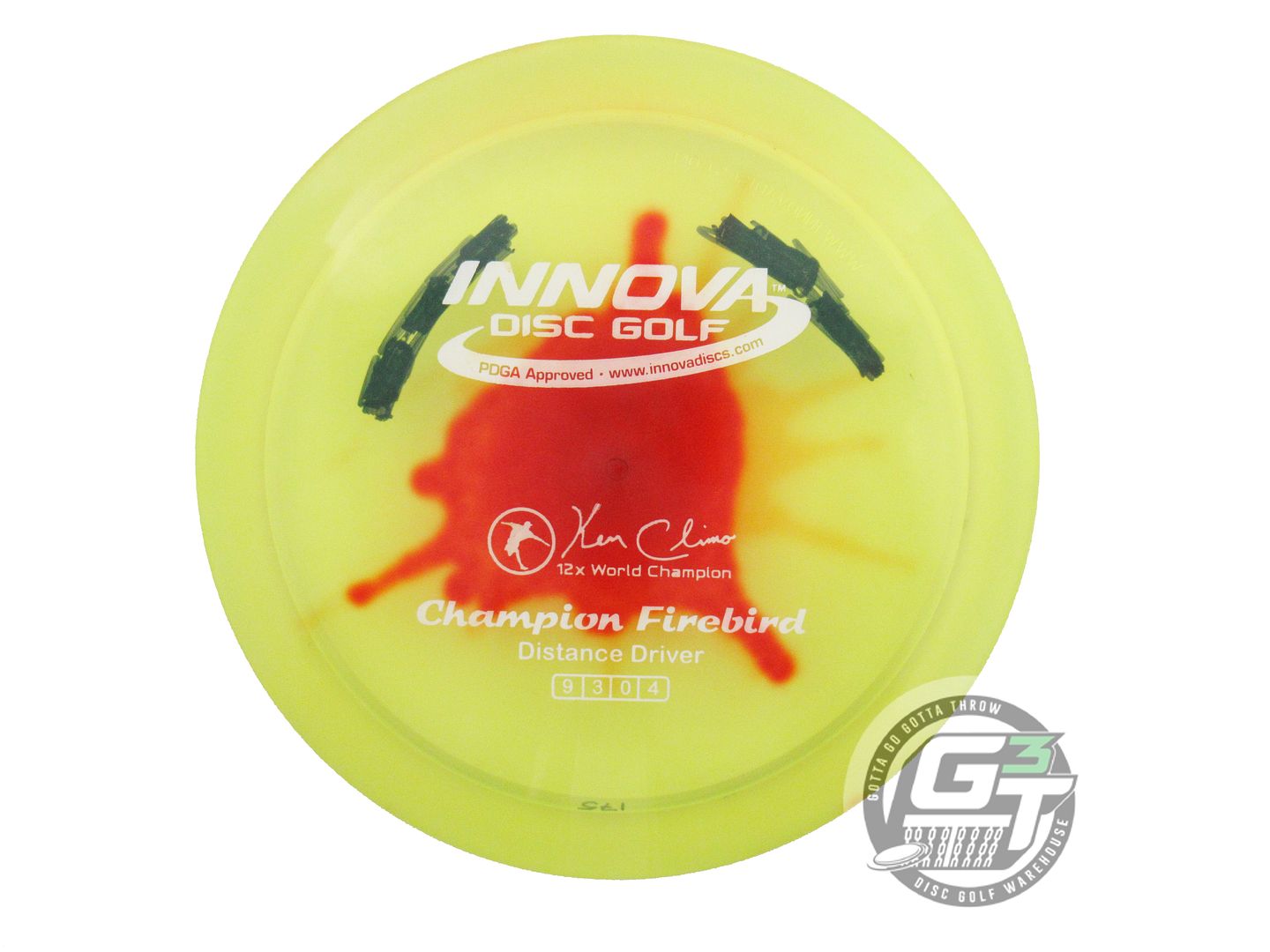 USED Innova I-DYE Champion Firebird 175g Yellow Burst Distance Driver Golf Disc