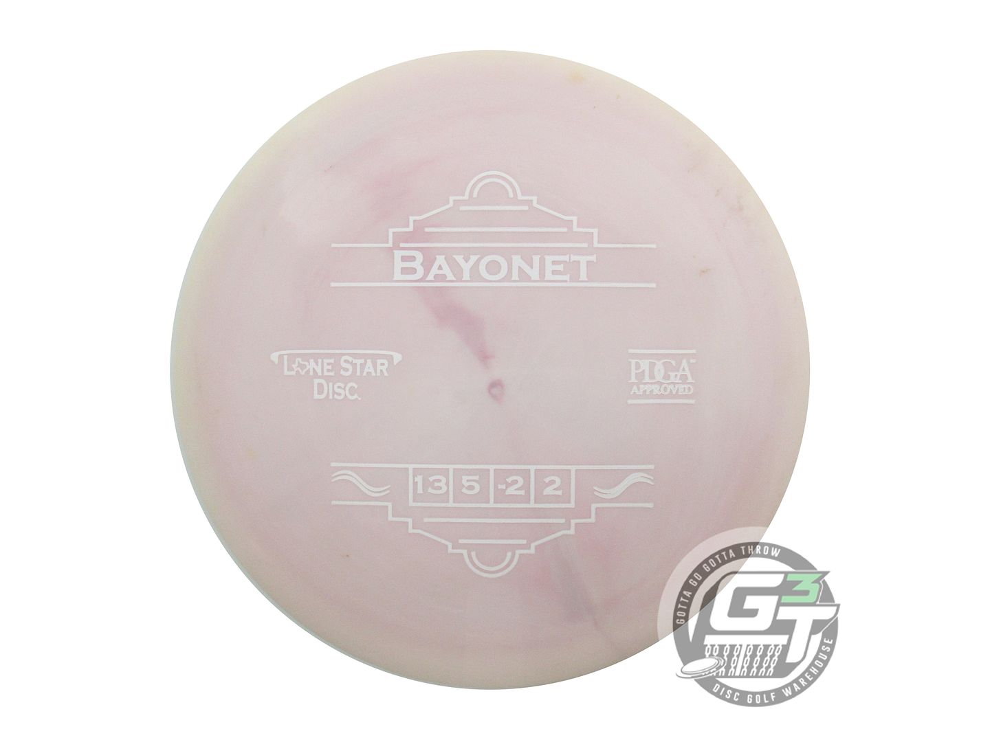 USED Lone Star Bravo Bayonet 174g Cream-Pink White Stamp Distance Driver Disc