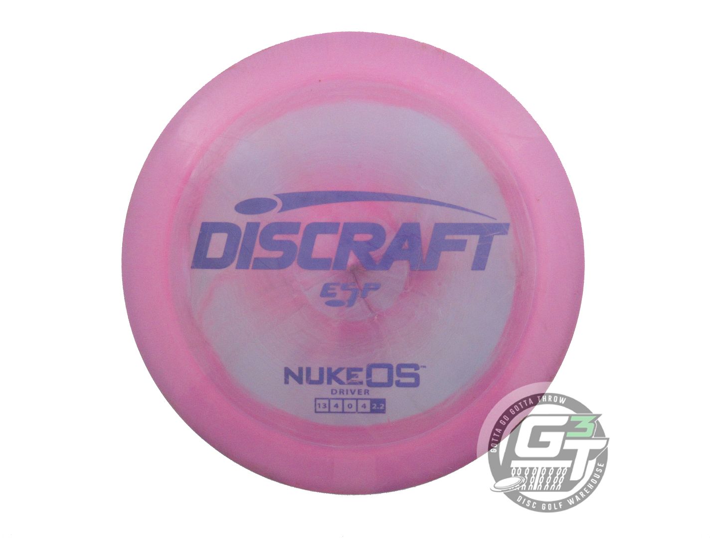 USED Discraft ESP Nuke OS 174g Pink-Teal Purple Stamp Distance Driver Golf Disc