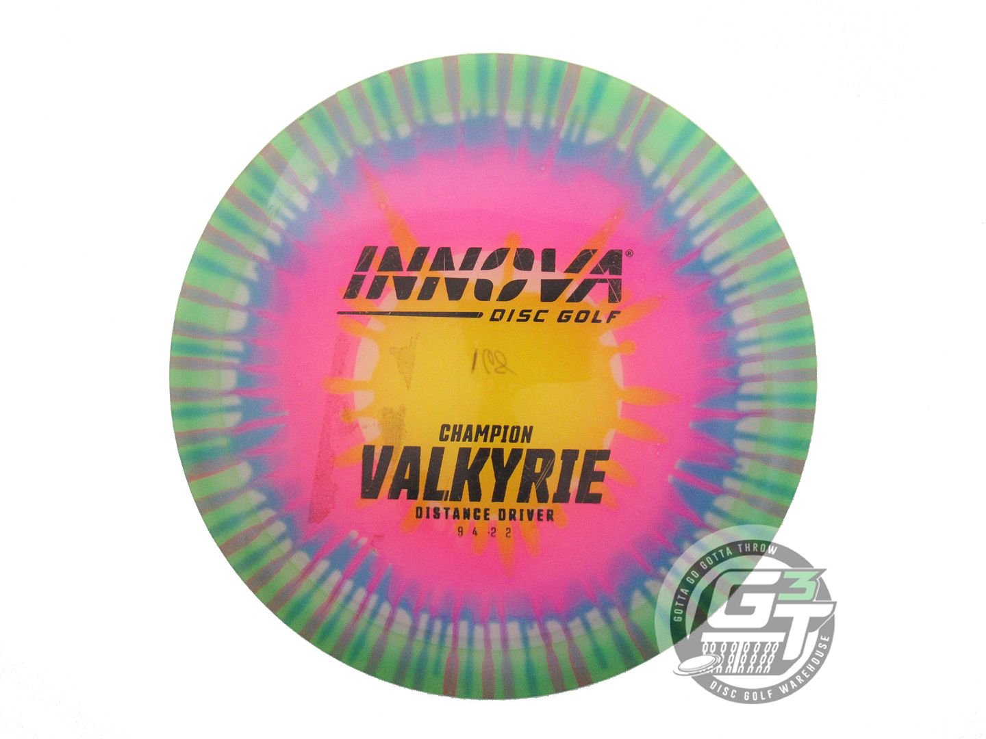 USED Innova I-DYE Champion Valkyrie 168g Lime Burst Distance Driver Golf Disc