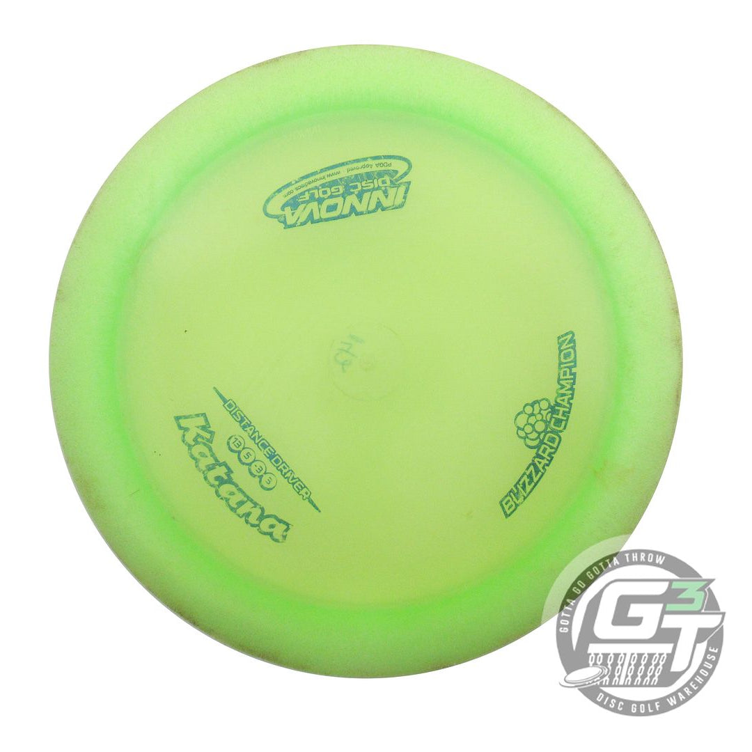 USED Innova Blizzard Katana 142g Lime Green Stamp Distance Driver Golf Disc