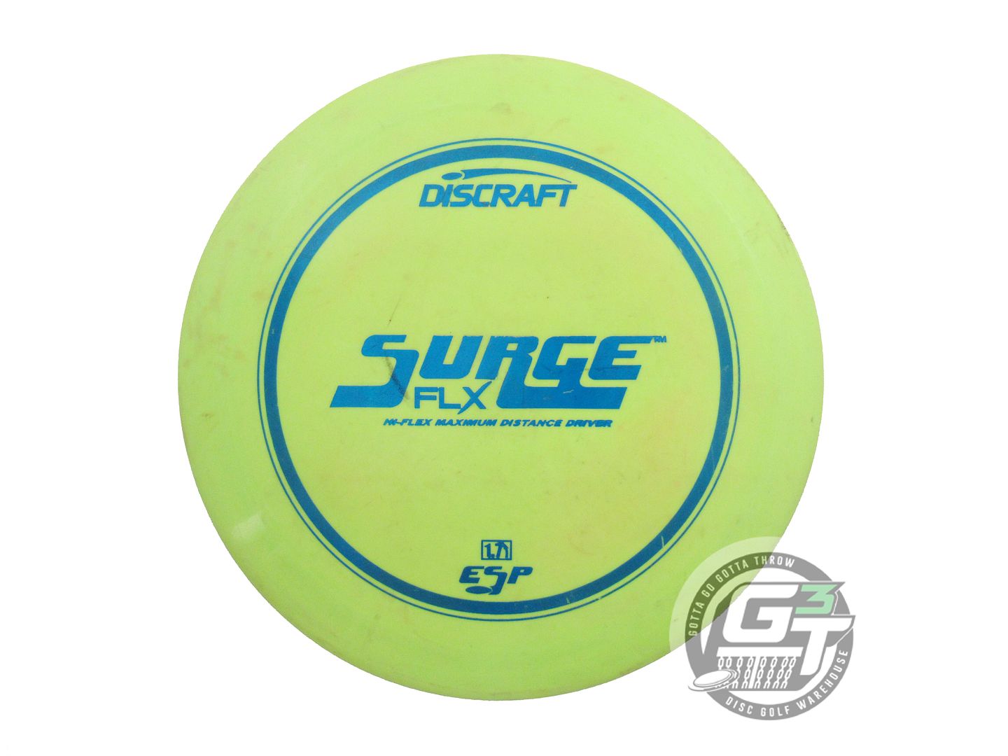 USED Discraft ESP FLX Surge 174g Lime Blue Foil OOP Distance Driver Golf Disc