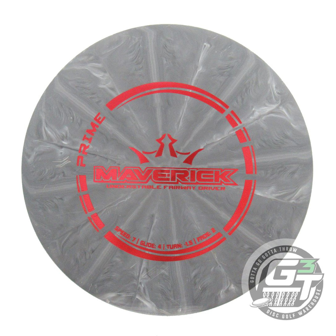 USED Dynamic Discs Prime Burst Maverick 176g Gray Red Foil Distance Driver Disc