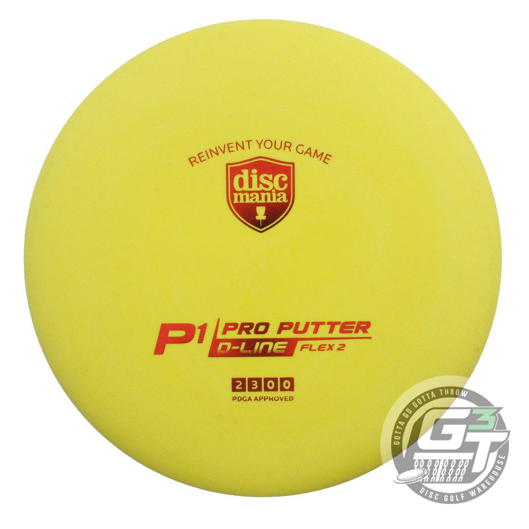 USED DiscMania D-Line Flex 1 P1x 173g Yellow Red Foil A Putter Golf Disc