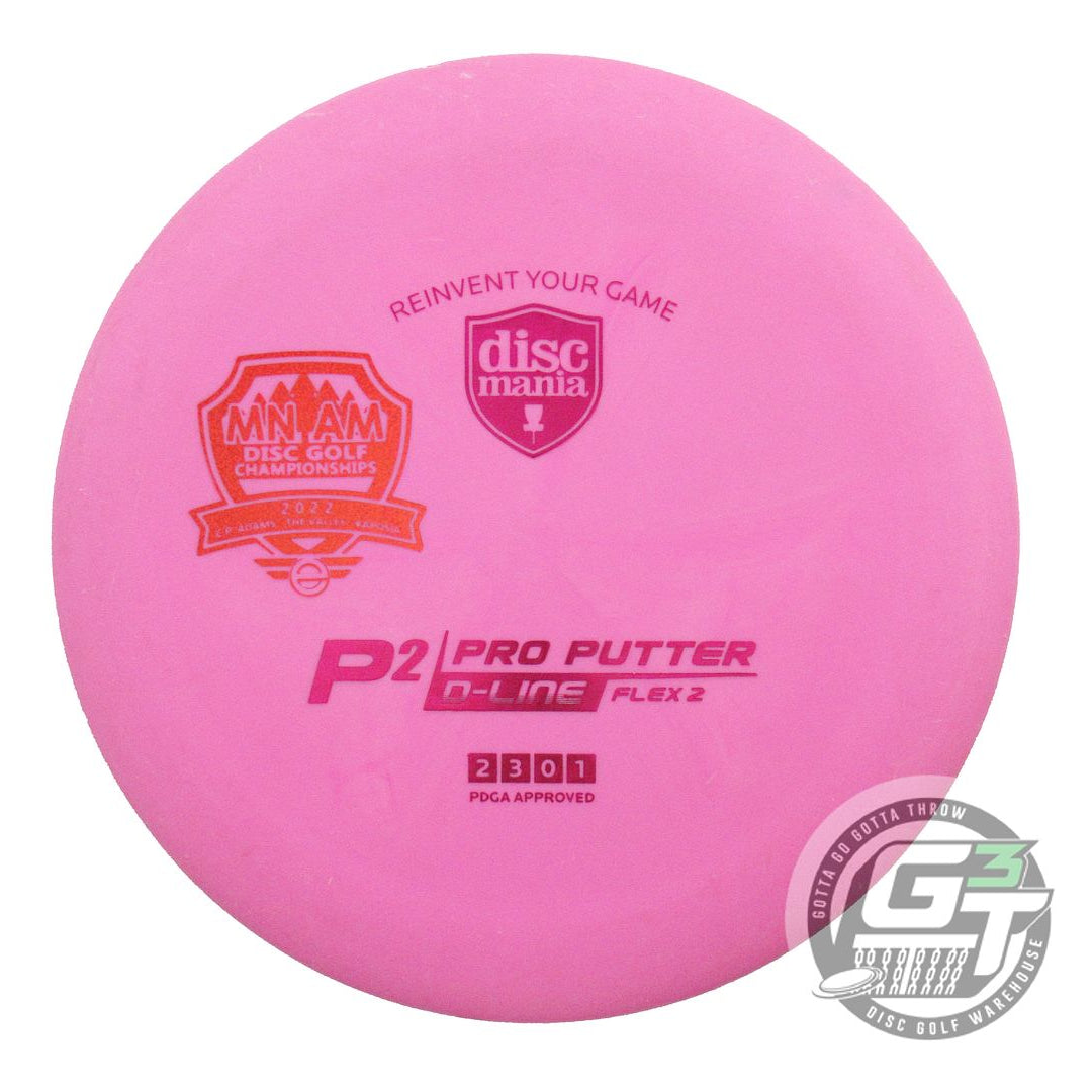 USED DiscMania D-Line Flex 2 P2 176g Pink Magenta Foil Putter Golf Disc