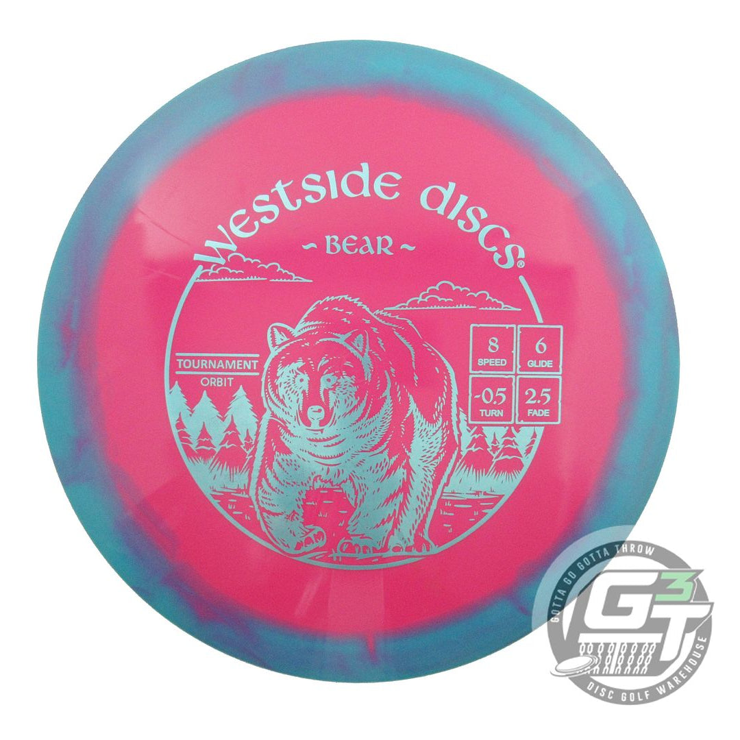 USED Westside Discs Tournament Orbit Bear 176g Teal-Pink Fairway Driver Disc