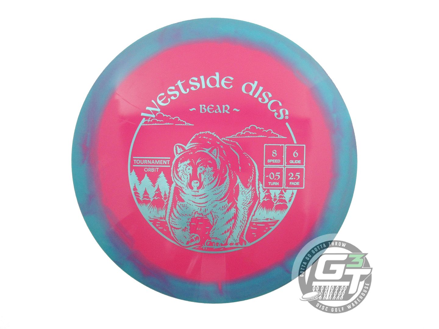 USED Westside Discs Tournament Orbit Bear 176g Teal-Pink Fairway Driver Disc