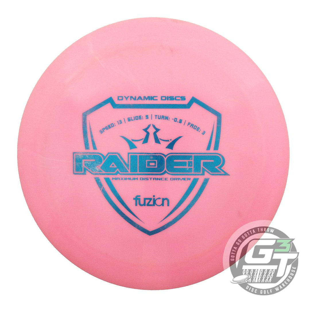 USED Dynamic Discs Fuzion Raider 173g Pink Blue Foil Distance Driver Golf Disc