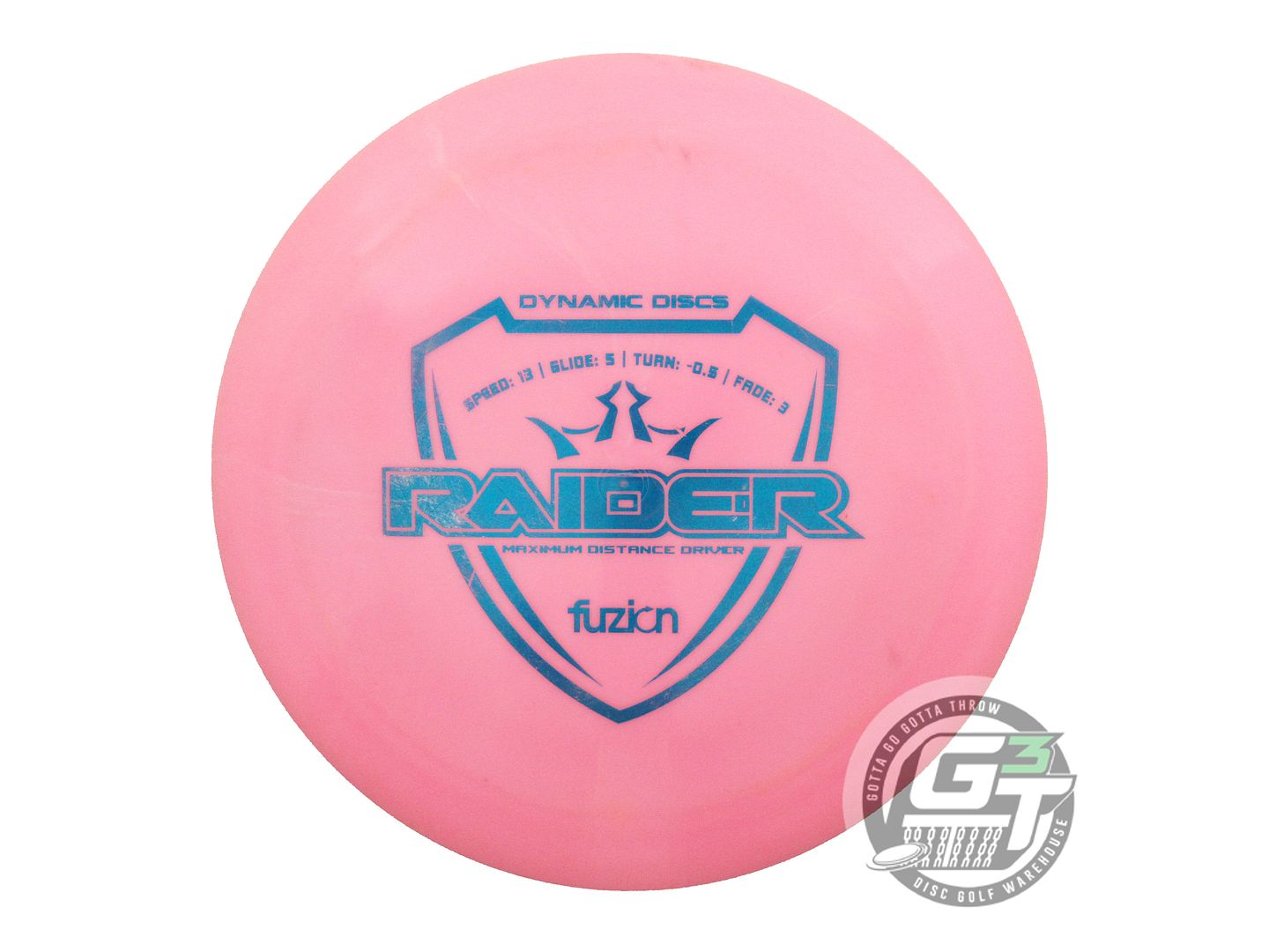 USED Dynamic Discs Fuzion Raider 173g Pink Blue Foil Distance Driver Golf Disc