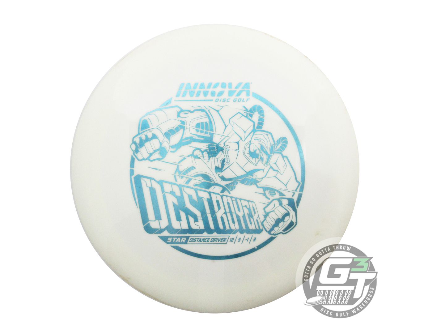 USED Innova Star Destroyer 165g White Teal Shatter Foil Distance Driver Disc