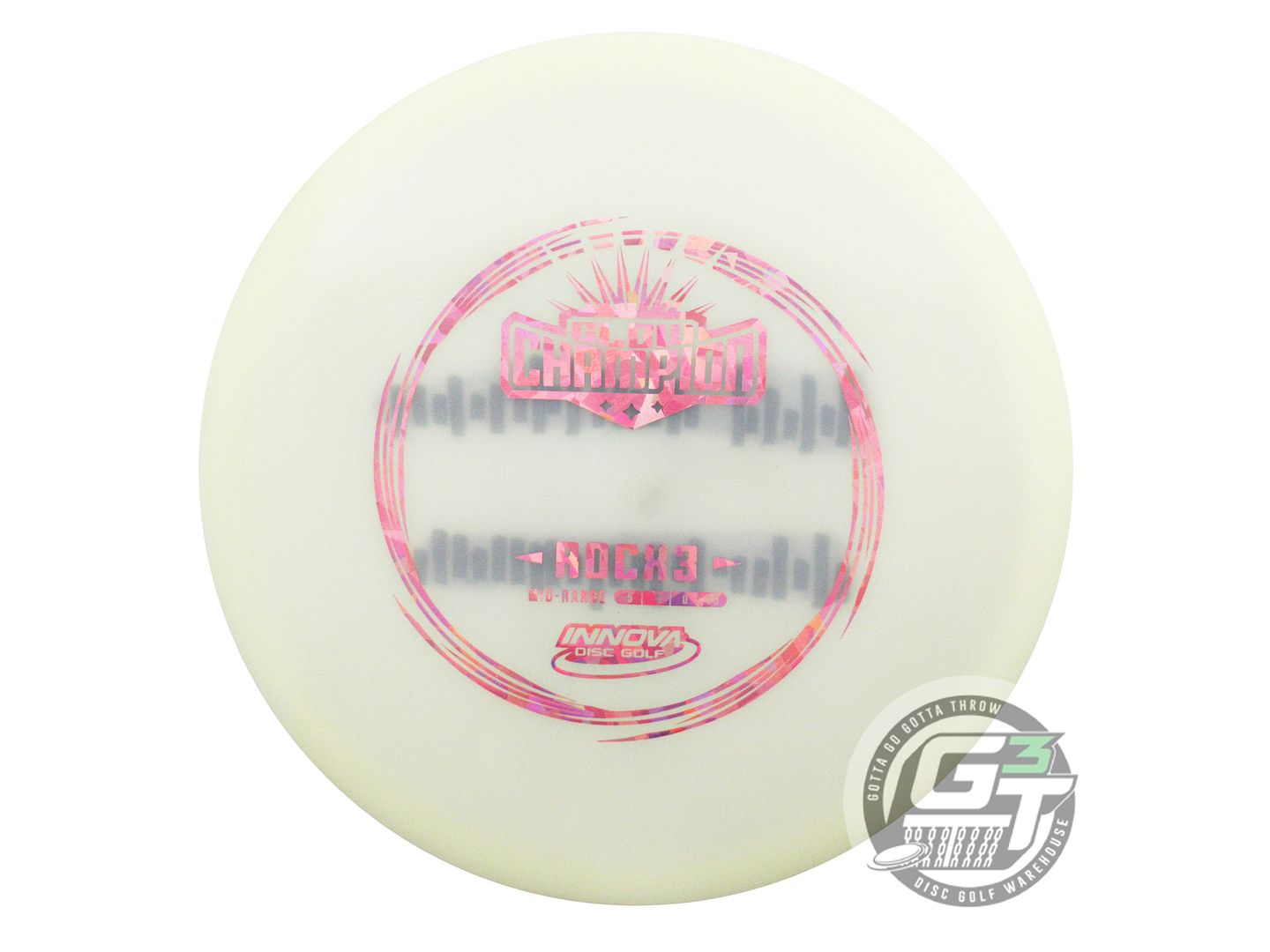 USED Innova Champion Glow RocX3 180g Pink Shatter Foil Midrange Golf Disc