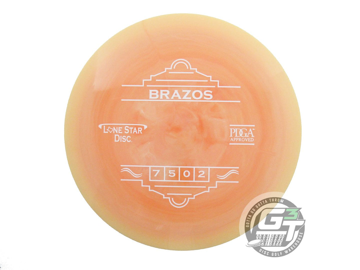 USED Lone Star Alpha Brazos 171g Peach White Stamp Fairway Driver Golf Disc