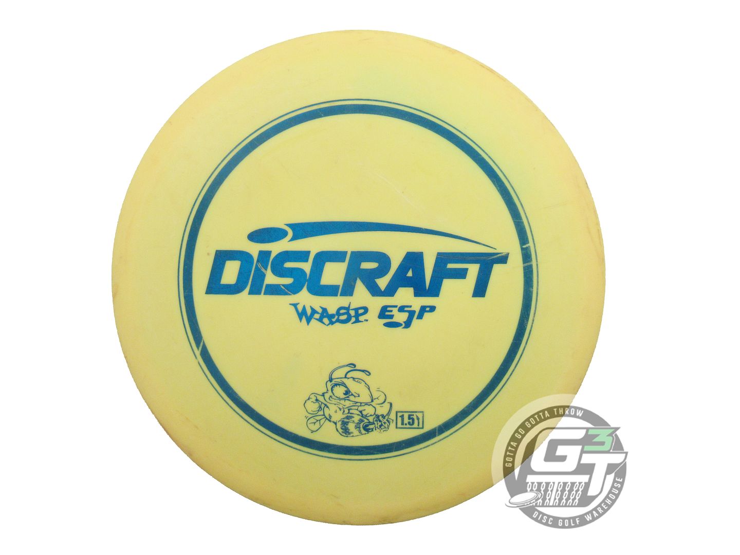 USED Discraft ESP Wasp 174g Yellow Blue Foil PFN OOP Midrange Golf Disc