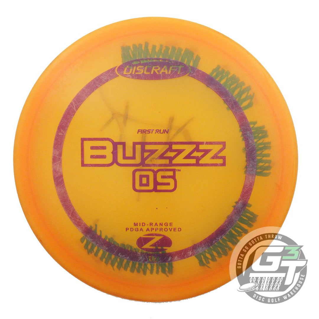 USED Discraft FIRST RUN Z Buzzz OS 177g Orange Purple Stamp Midrange Golf Disc
