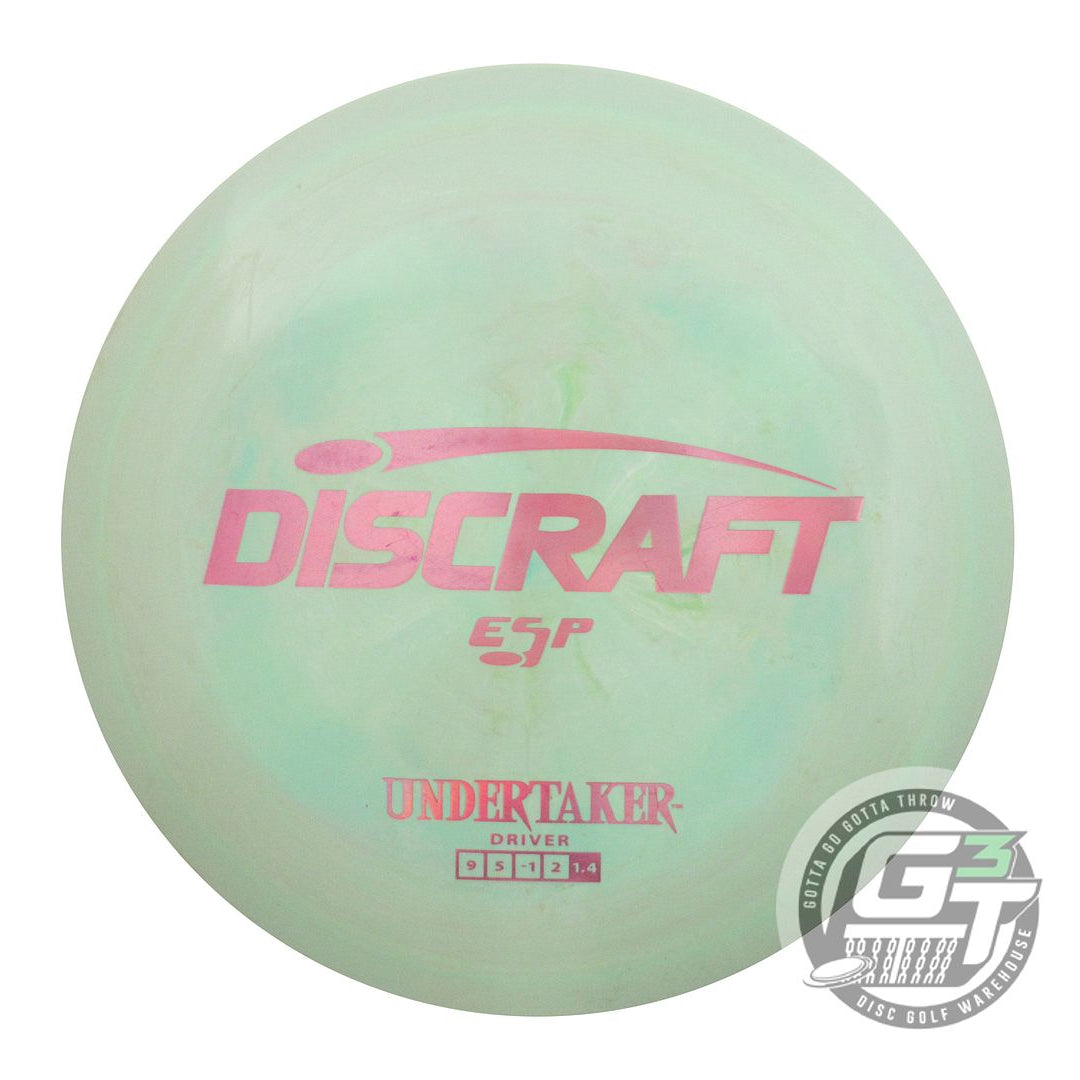 USED Discraft ESP Undertaker 176g Lime Pink Holo Foil Distance Driver Golf Disc