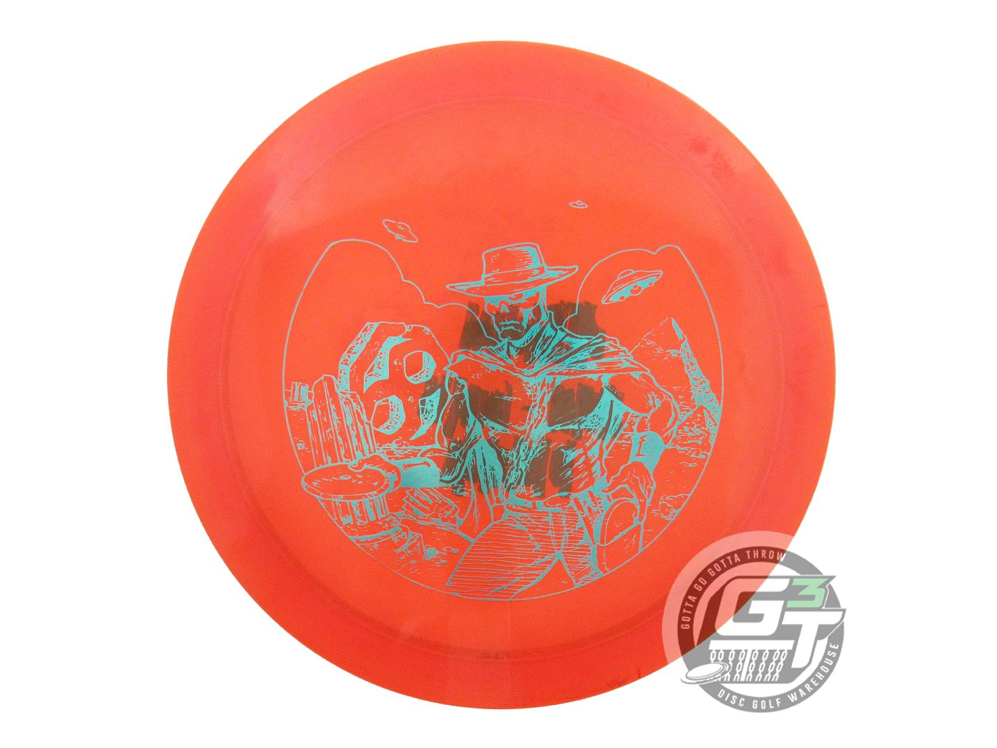 USED Discraft SKULBOY Z Undertaker 175g Orange Aqua Foil Driver