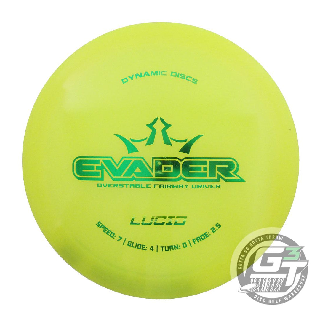USED Dynamic Discs Lucid Evader 170g Yellow Green Foil Fairway Driver Golf Disc
