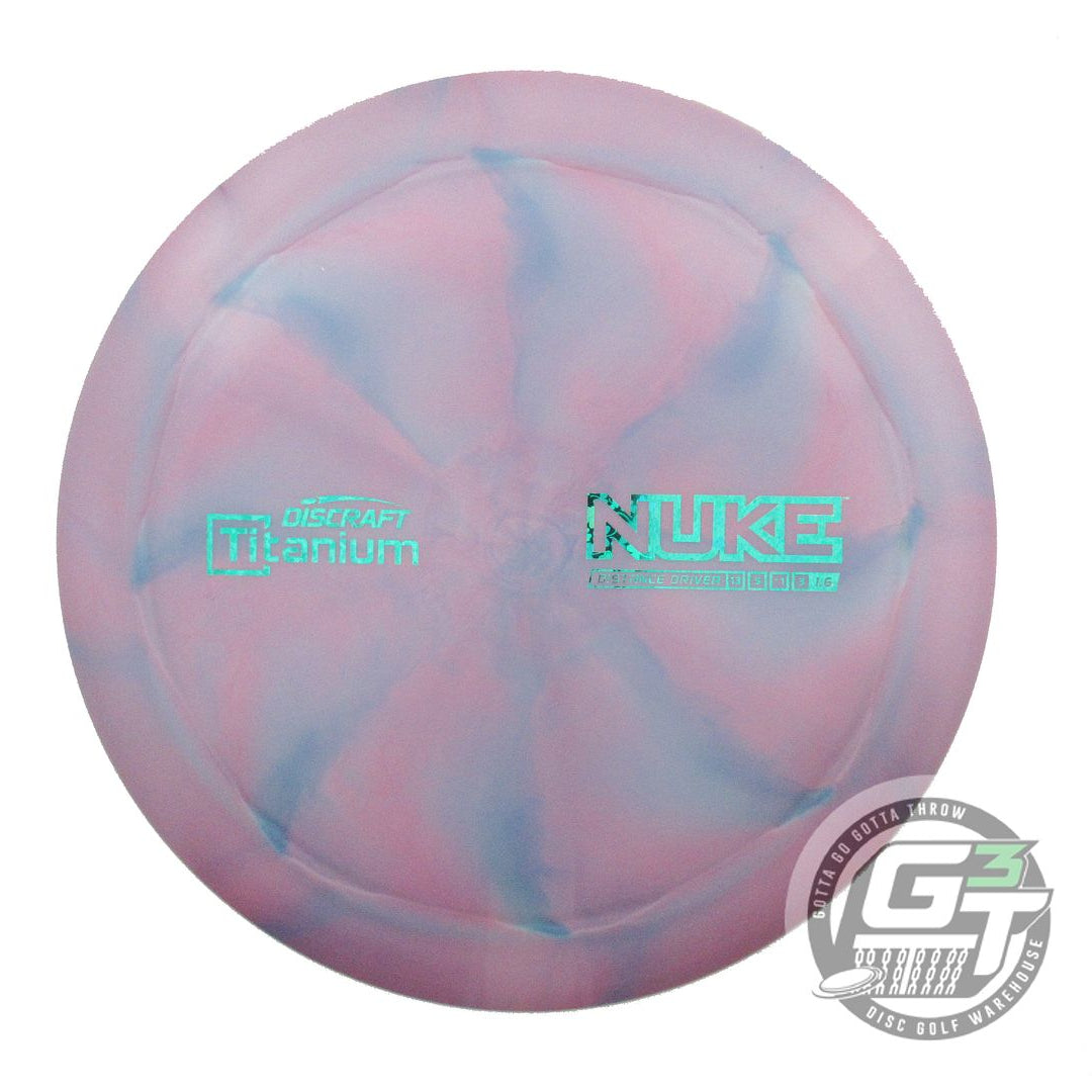 USED Discraft Titanium Nuke 175g Pink-Blue Distance Driver Golf Disc