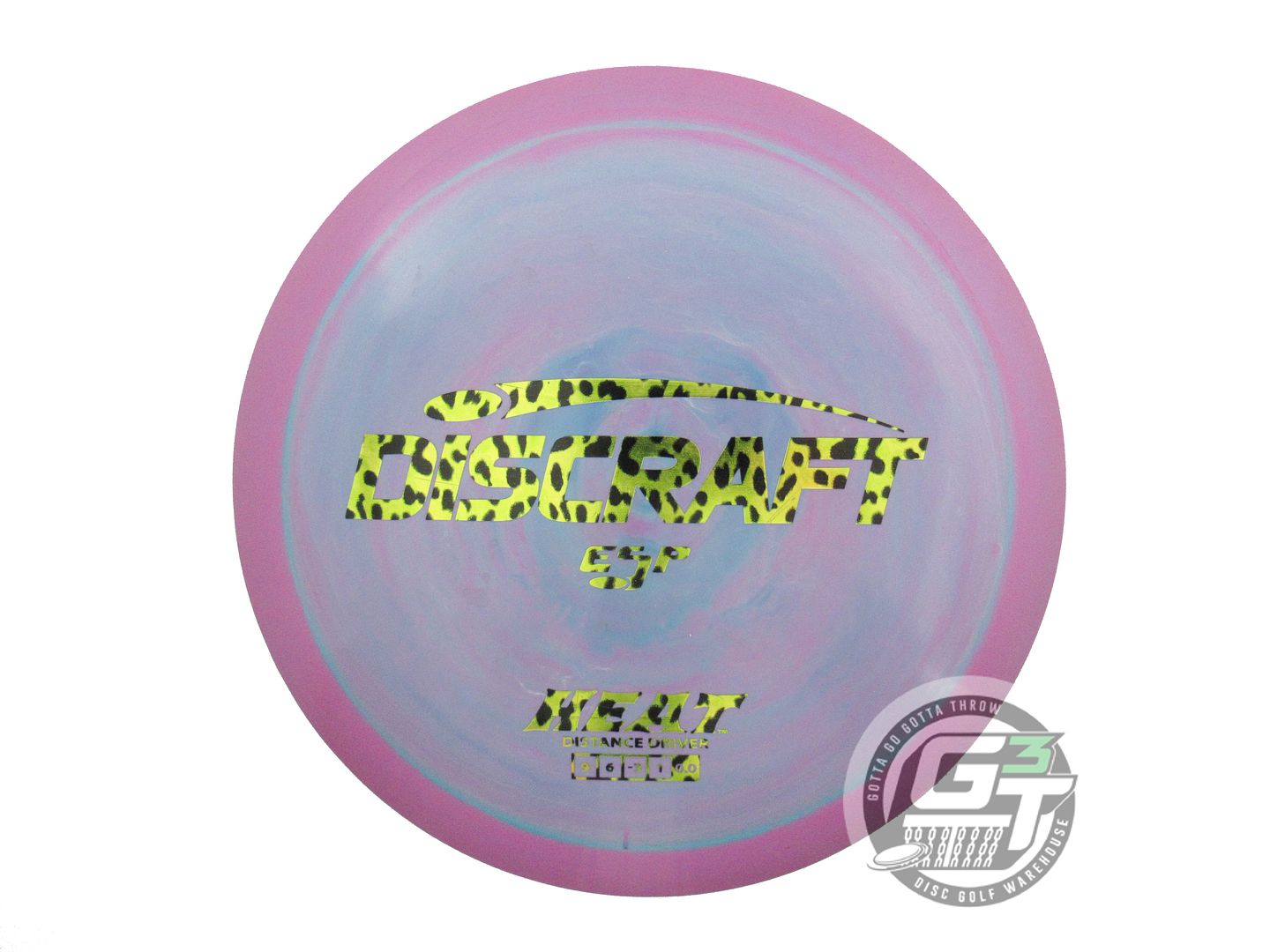USED Discraft ESP Heat 174g Purple-Teal Cheetah Foil Distance Driver Golf Disc