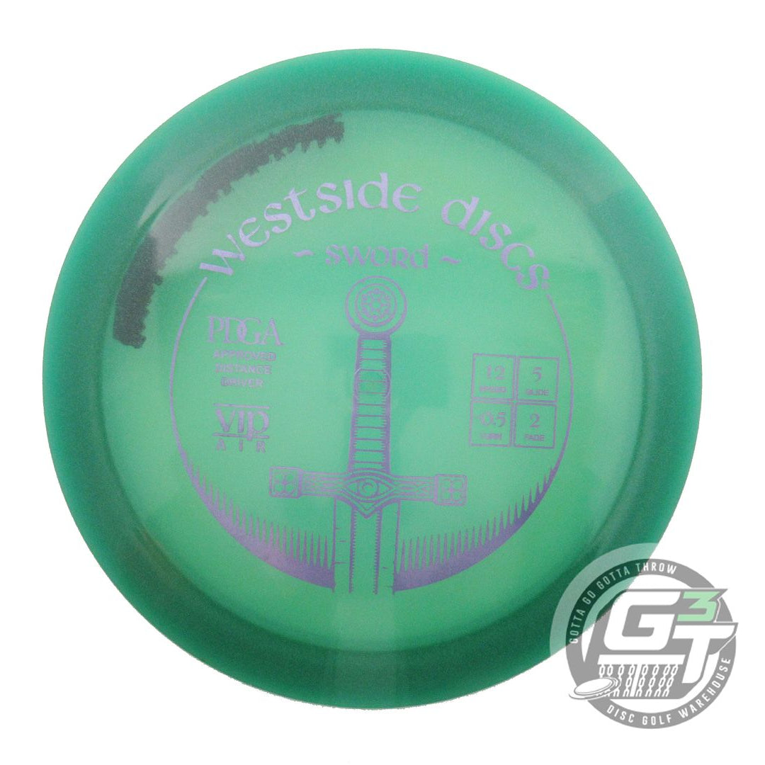 USED Westside Discs VIP AIR Sword 156g Green Lilac Foil Distance Driver Disc