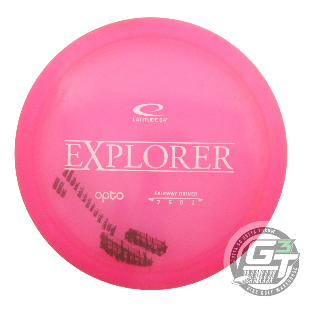USED Latitude 64 Opto Explorer 169g Pink White Stamp Distance Driver Golf Disc