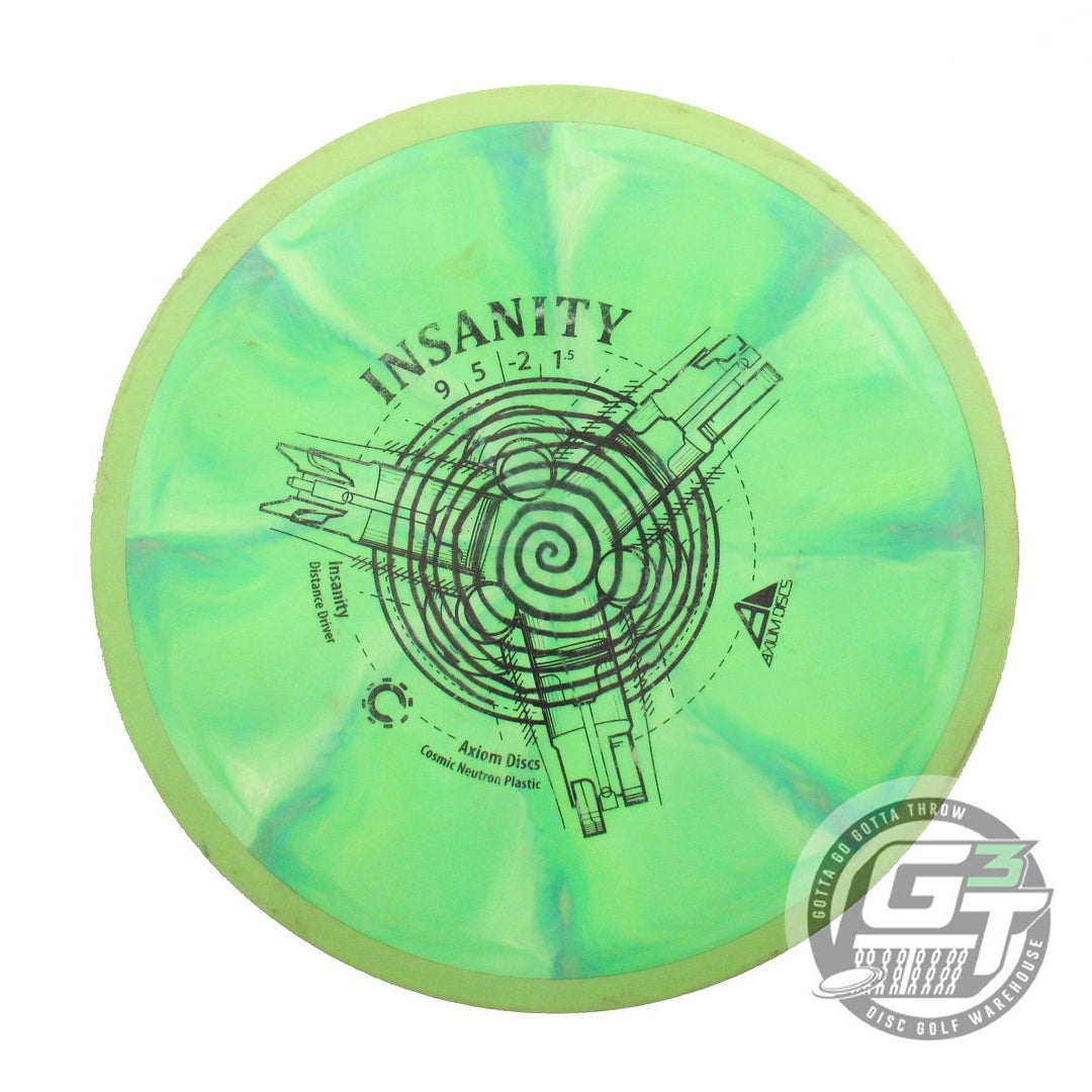 USED Axiom Discs Cosmic Neutron Insanity 172g Lime Olive Rim Driver Golf Disc