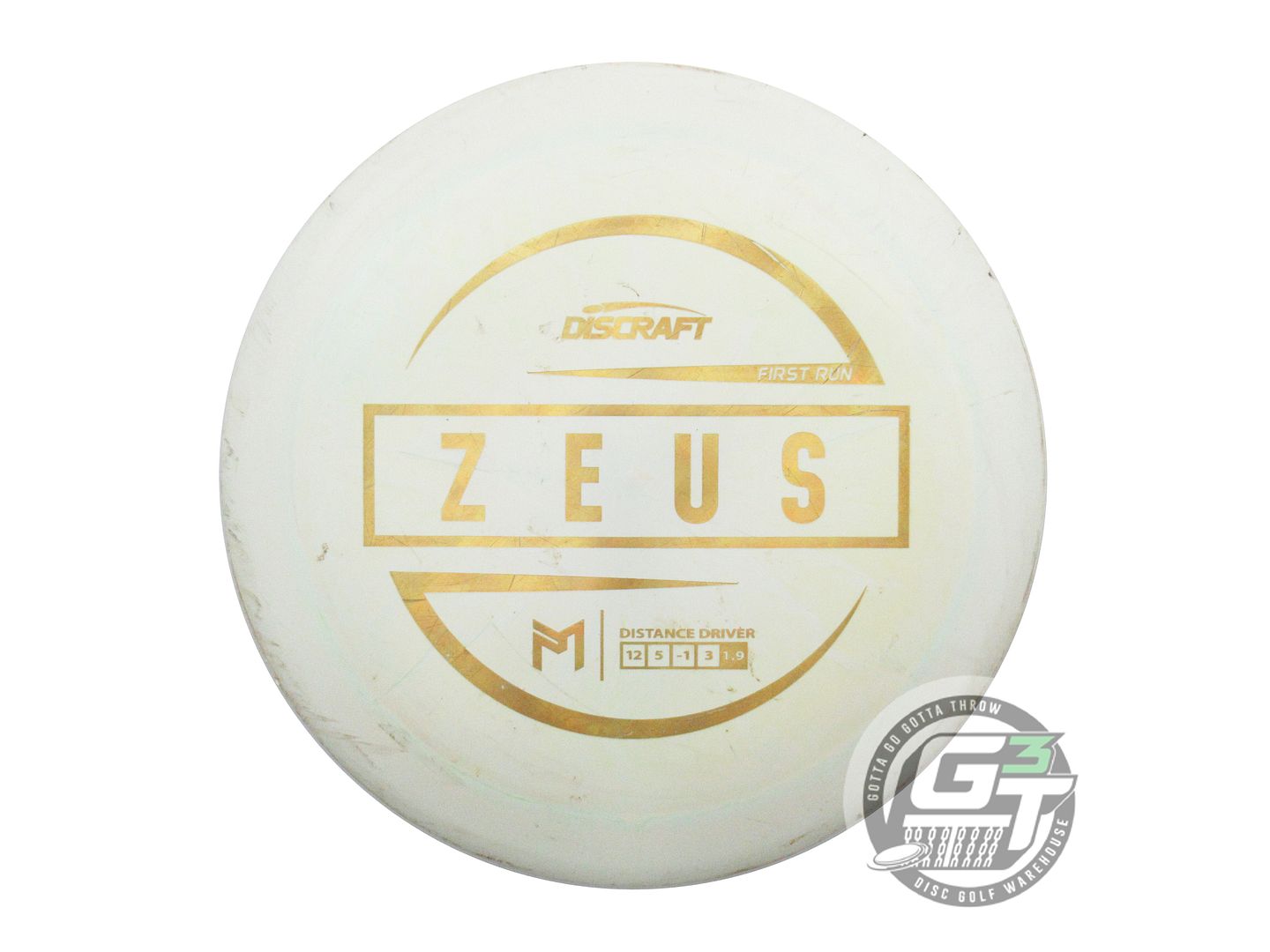 USED Discraft FIRST RUN ESP Zeus 167g Cream Gold Pixel Foil Driver Golf Disc