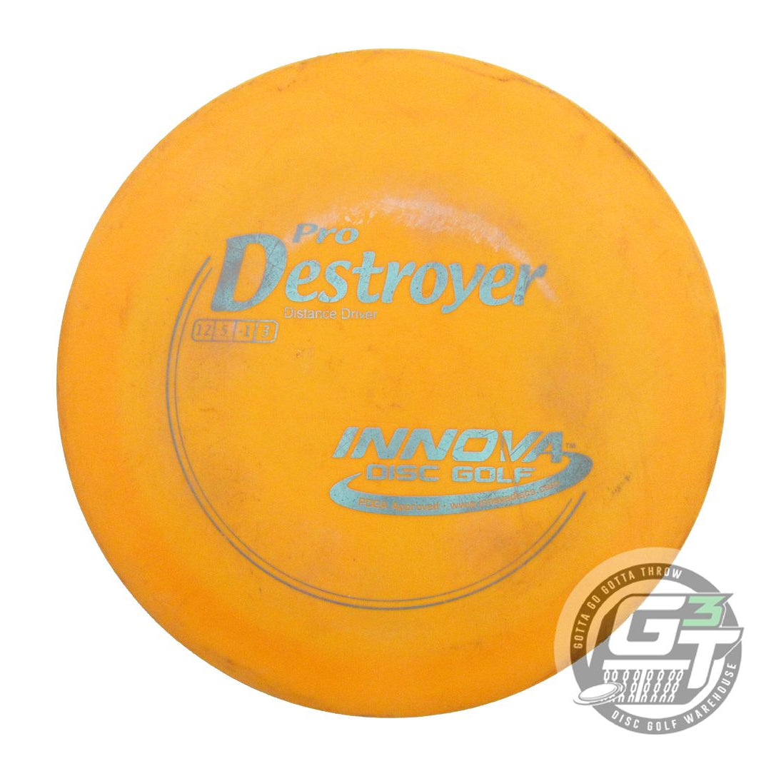 USED Innova Pro Destroyer 176g Orange Aqua Foil Distance Driver Golf Disc