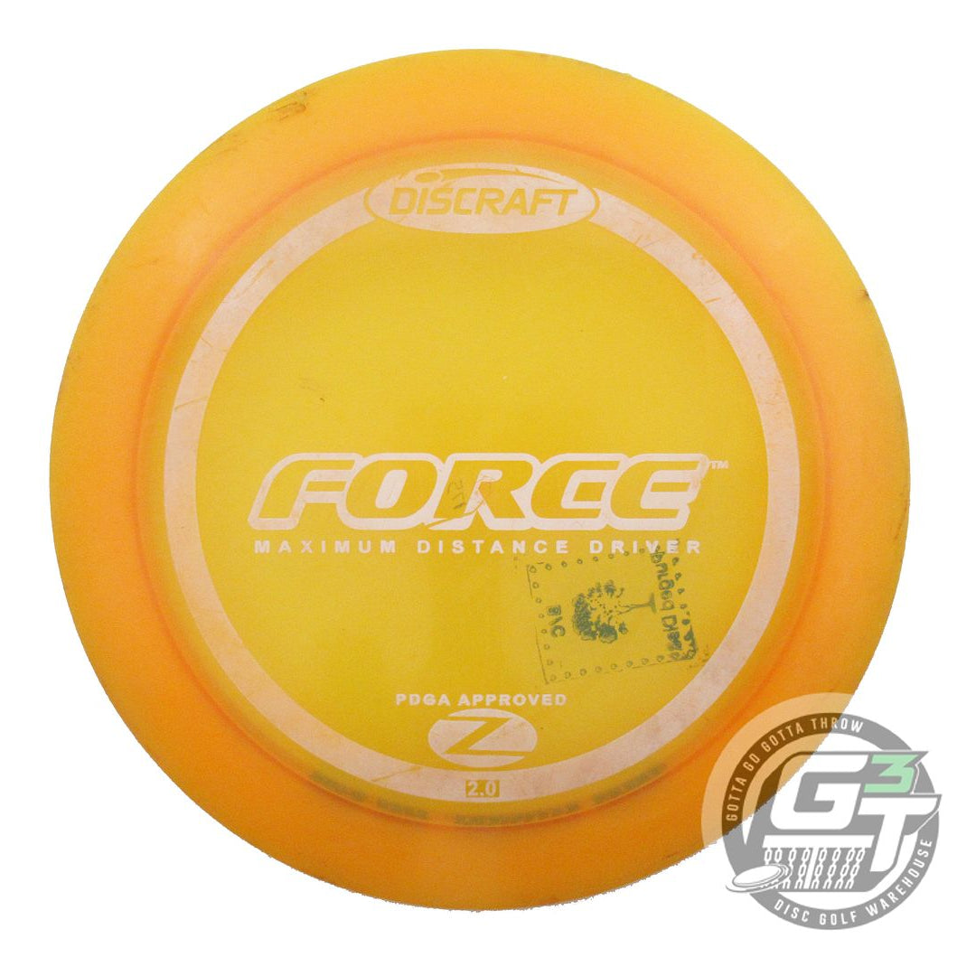 USED Discraft Z Force 175g Marigold White Stamp Distance Driver Golf Disc