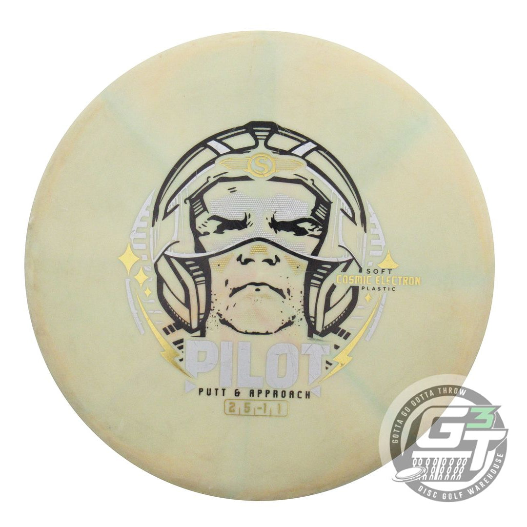 USED Streamline Discs Cosmic Electron Soft Pilot 166g Peach-Lime Putter Disc