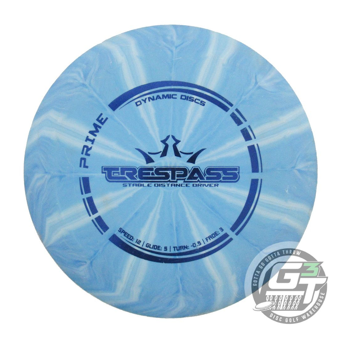 USED Dynamic Discs Prime Burst Trespass 174g Blue Blue Foil Distance Driver Disc