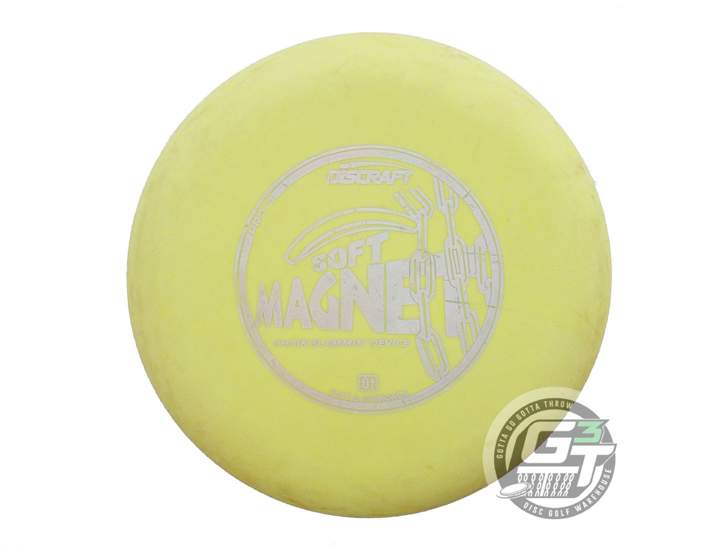 USED Discraft Pro D Soft Magnet 173g Yellow Silver Holo Foil Putter Golf Disc