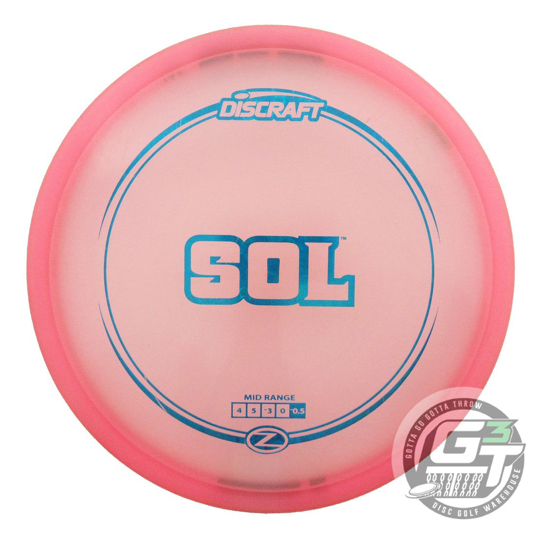 USED Discraft Z Sol 172g Pink Blue Foil Midrange Golf Disc