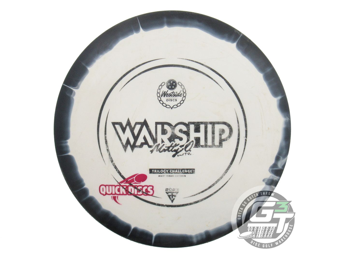 USED Westside Discs Tournament Orbit Warship 178g Black-White Midrange Golf Disc