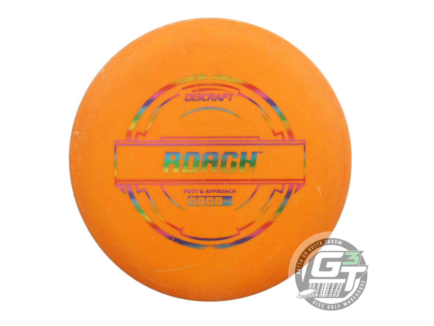 USED Discraft Putter Line Roach 175g Marigold Rainbow Foil Putter Golf Disc