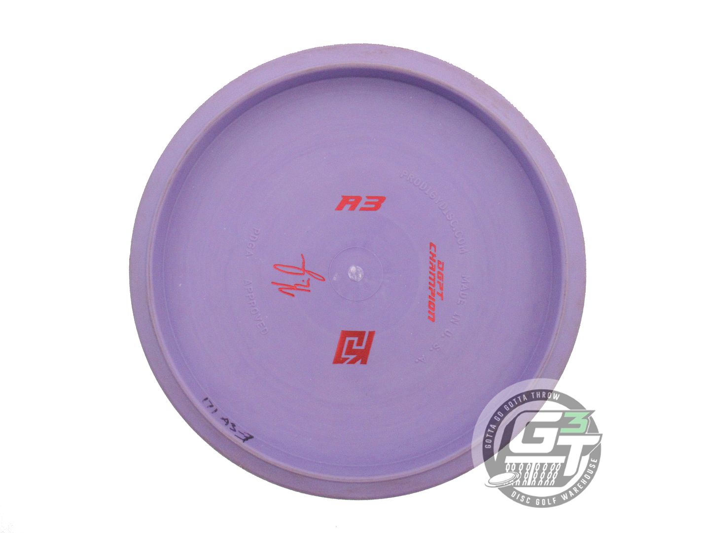 USED Prodigy Discs 300 A3 171g Purple Gold Foil Midrange Golf Disc