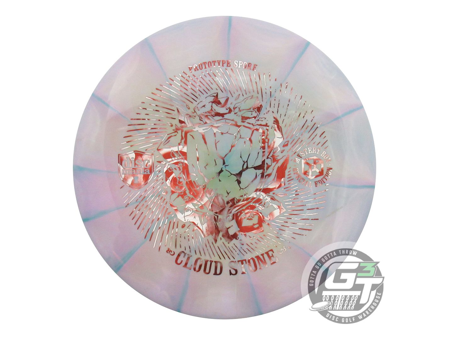 USED DiscMania CLOUD STONE Prototype Lux Vapor Spore 156g Lilac-Teal Putter Disc
