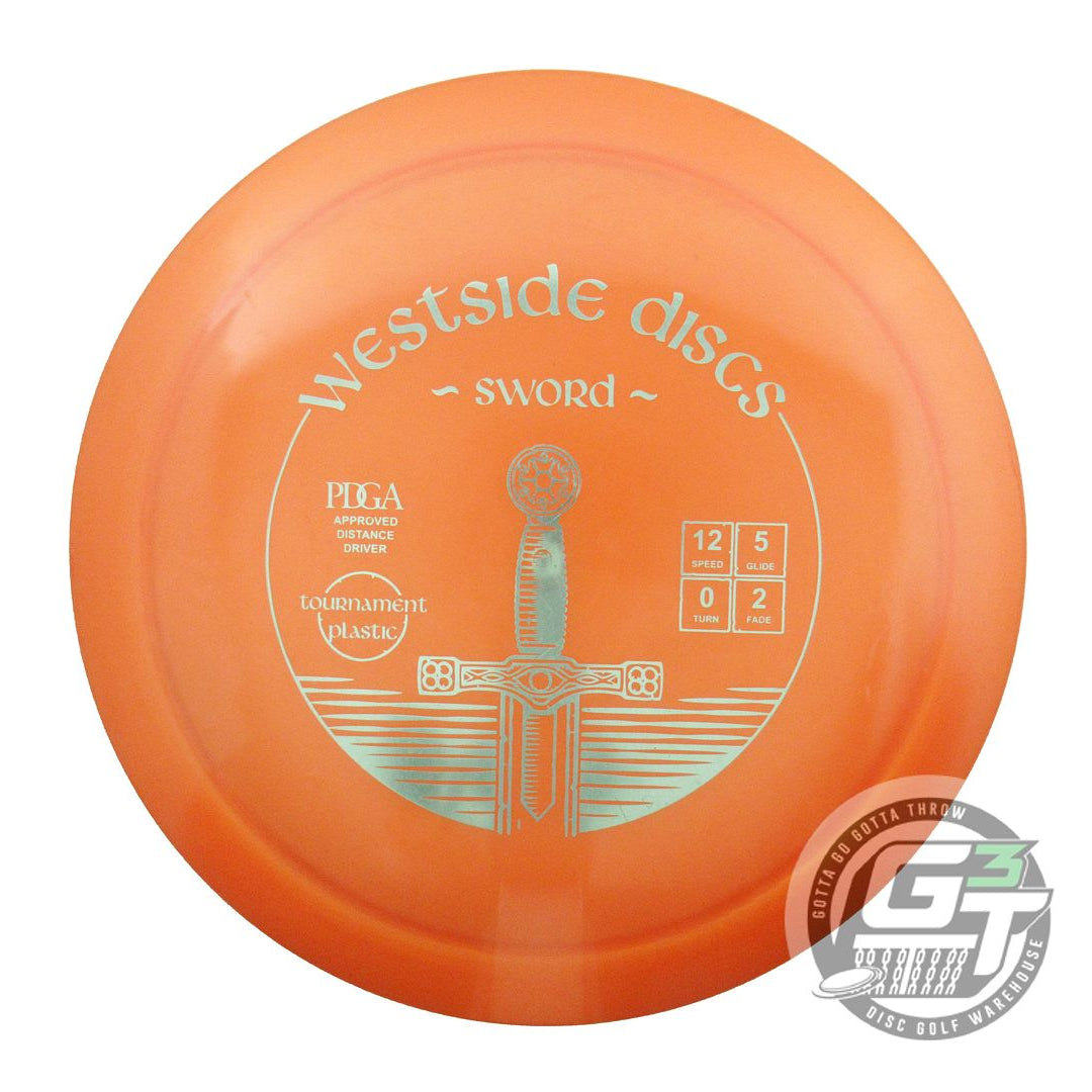 USED Westside Discs Tournament Sword 172g Orange Silver Foil Driver Golf Disc