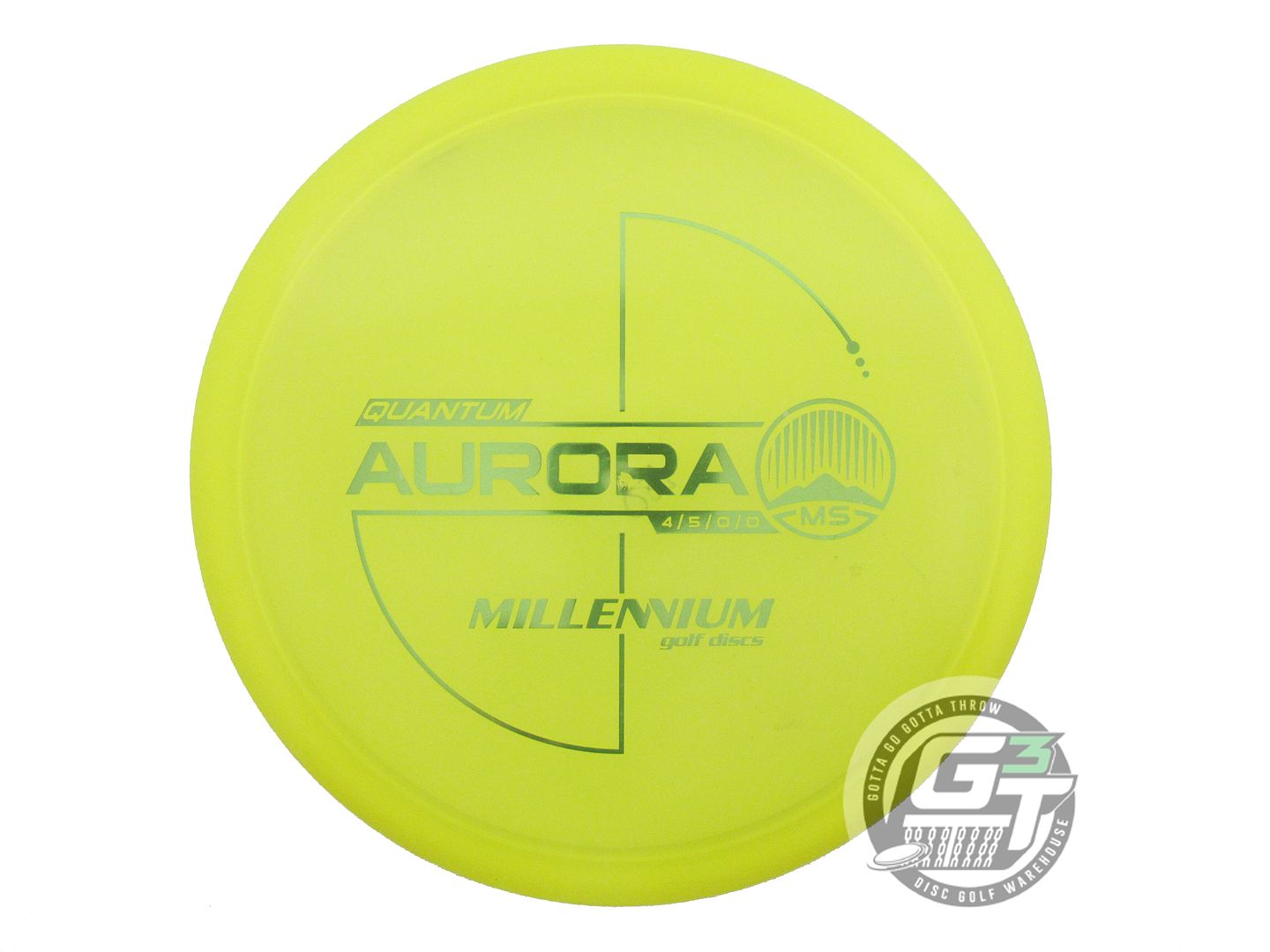 USED Millennium Quantum Aurora MS 180g Yellow Lime Foil Midrange Golf Disc