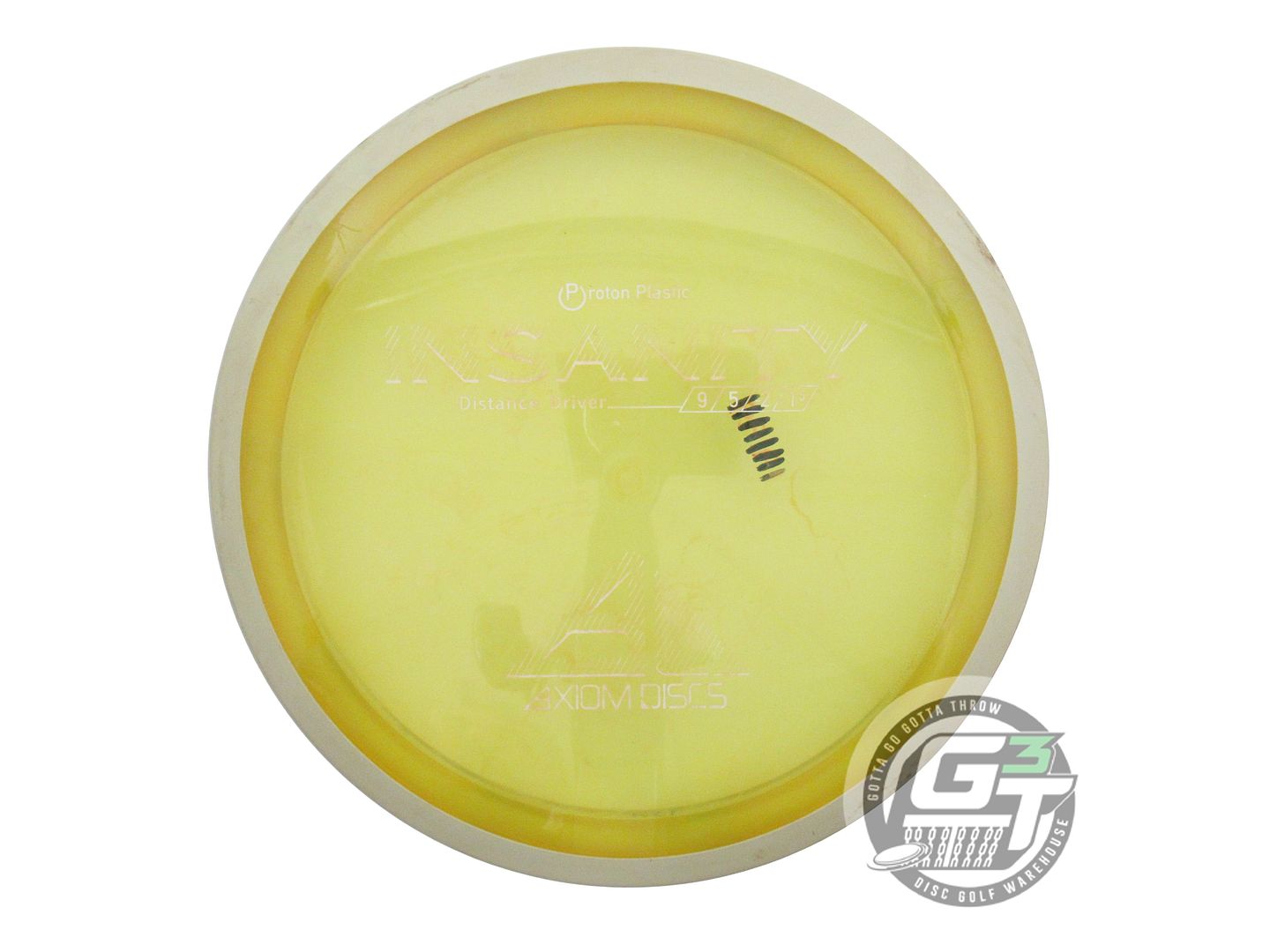 USED Axiom Discs Proton Insanity 174g Yellow White Rim Distance Driver Golf Disc