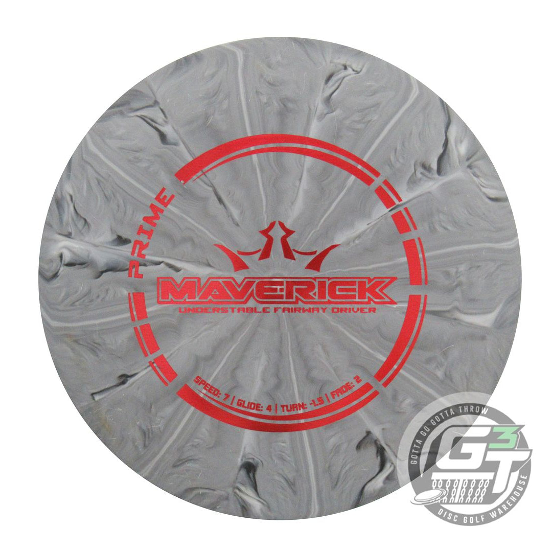 USED Dynamic Discs Prime Burst Maverick 175g Gray Red Foil Distance Driver Disc