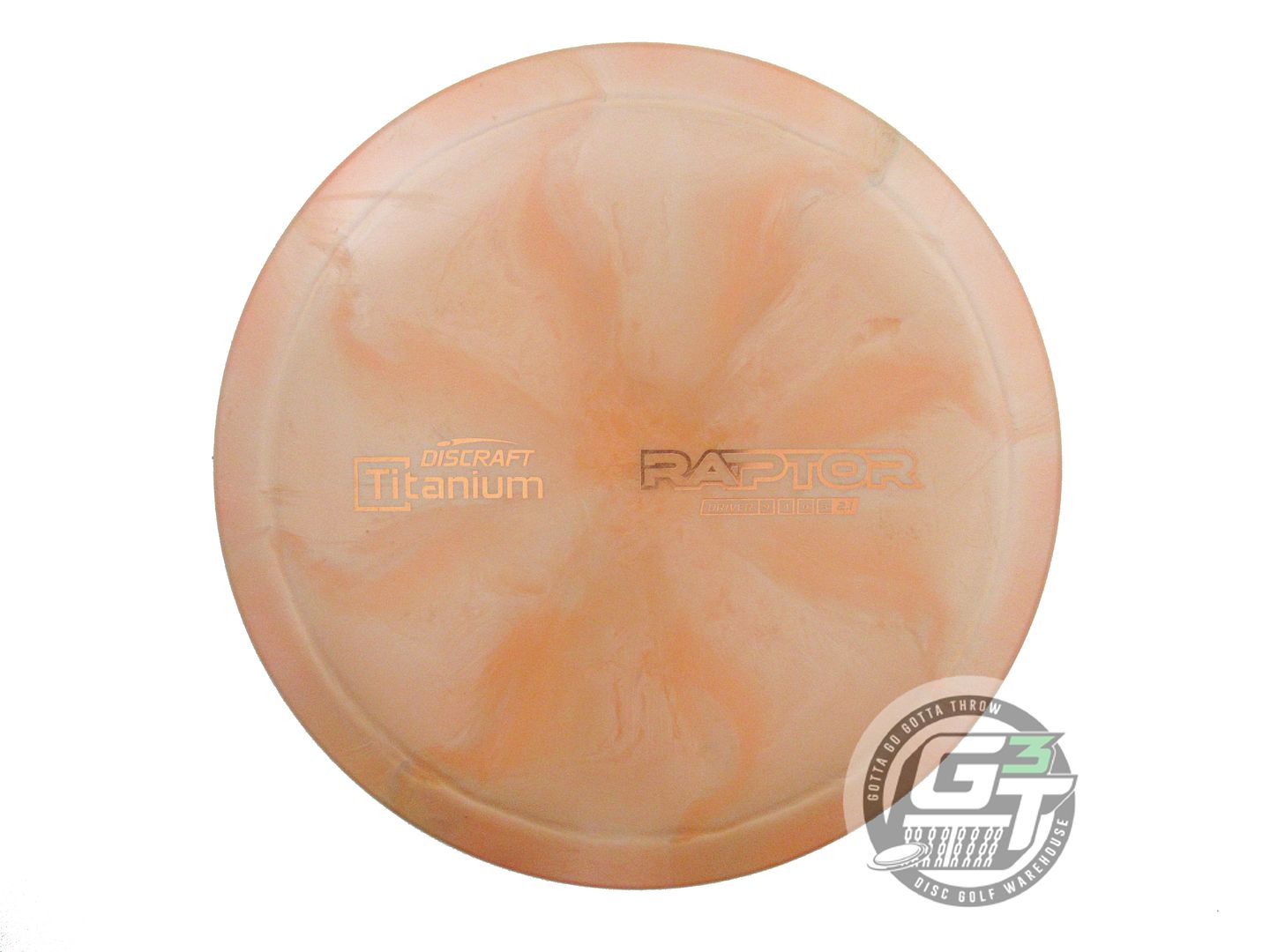 USED Discraft Titanium Raptor 176g Peach-Gold Distance Driver Golf Disc